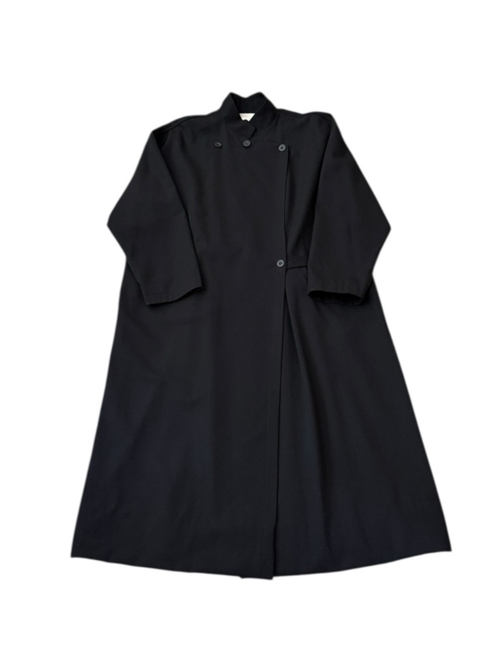 J. Jill 100% Worsted Wool Longline Trench Coat Sz MP, 23” PTP, 49” L